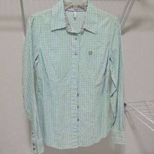 Cinch Mint Checkered Button Down Shirt